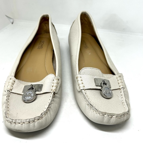 MICHAEL KORS White Leather Hamilton Loafers Size 7M - Picture 3 of 11